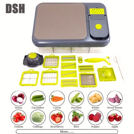 قطاعة خضراوات متعددة الوظائف مع وعاء
